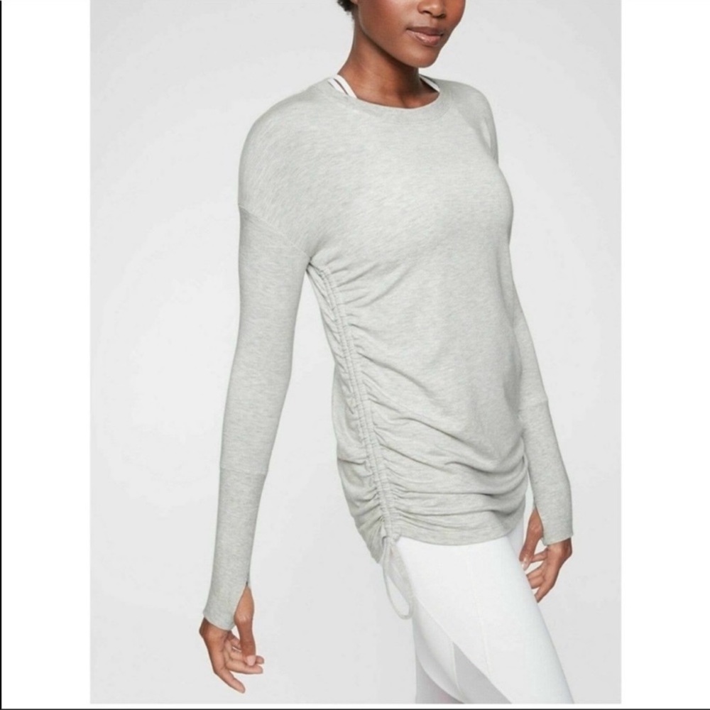 Athleta drishti long sleeve ruched cinch side sweatshirt small